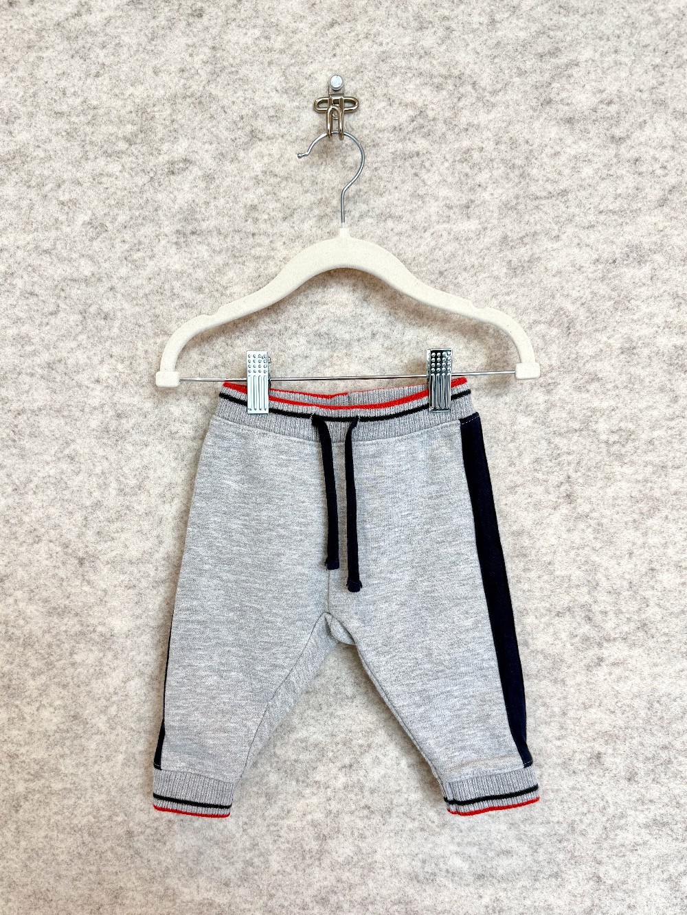 bout'chou Grey Sweats w/red and blue stripes