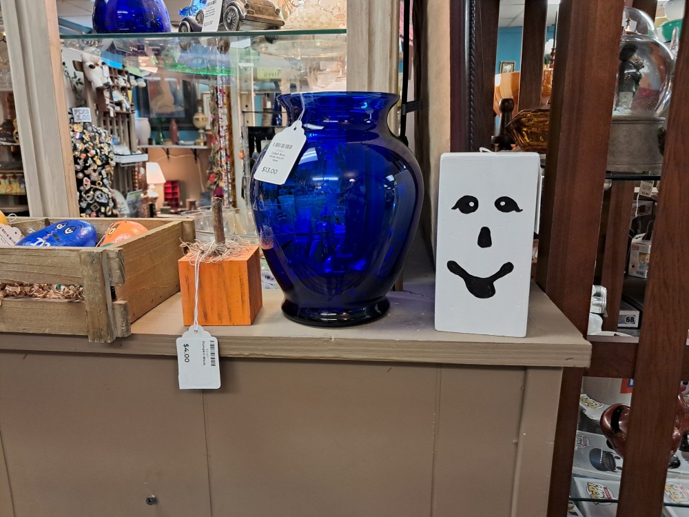 Cobalt Blue Wide Mouth Vase