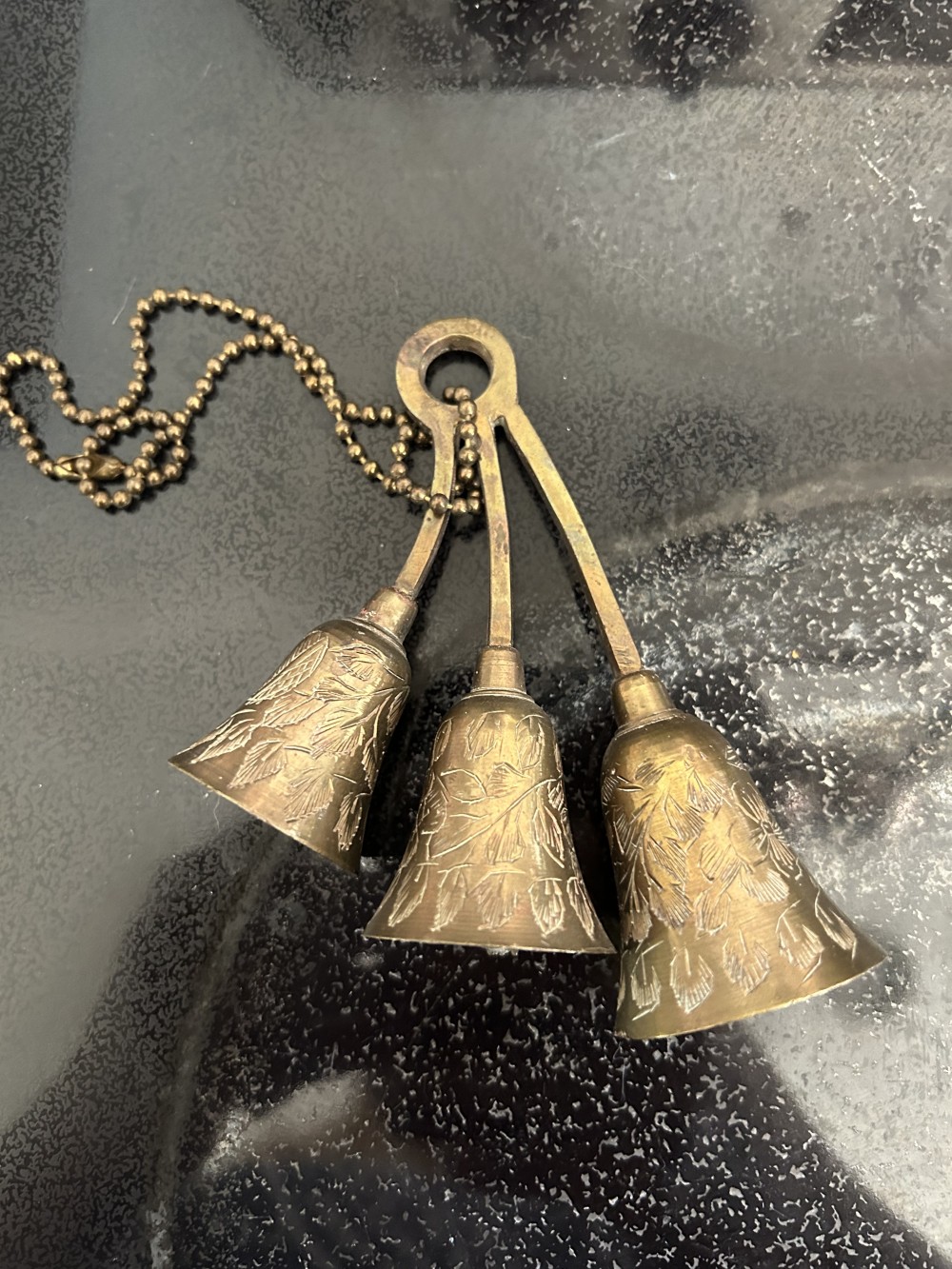 Vintage Solid Brass Bells of Sarna India Triple Bells