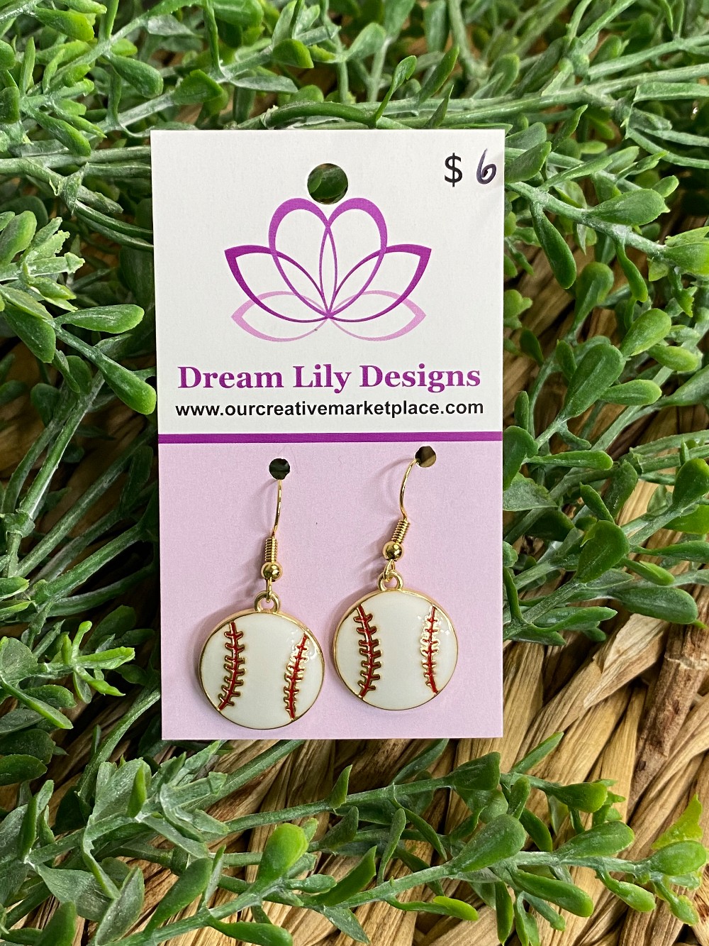 Large Charm - Gold Baseball