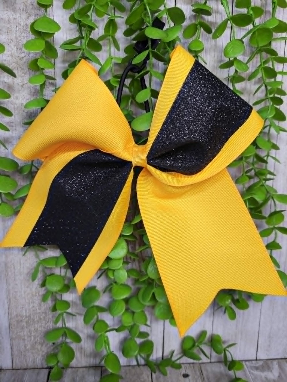 Cheer Bow - Golden Yellow with Black
