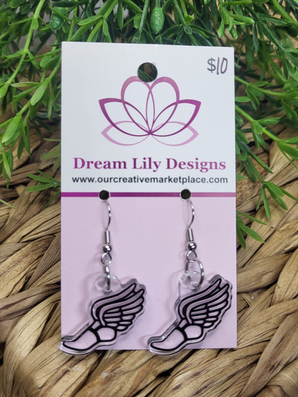 Track Shoe Acrylic Charm Earrings