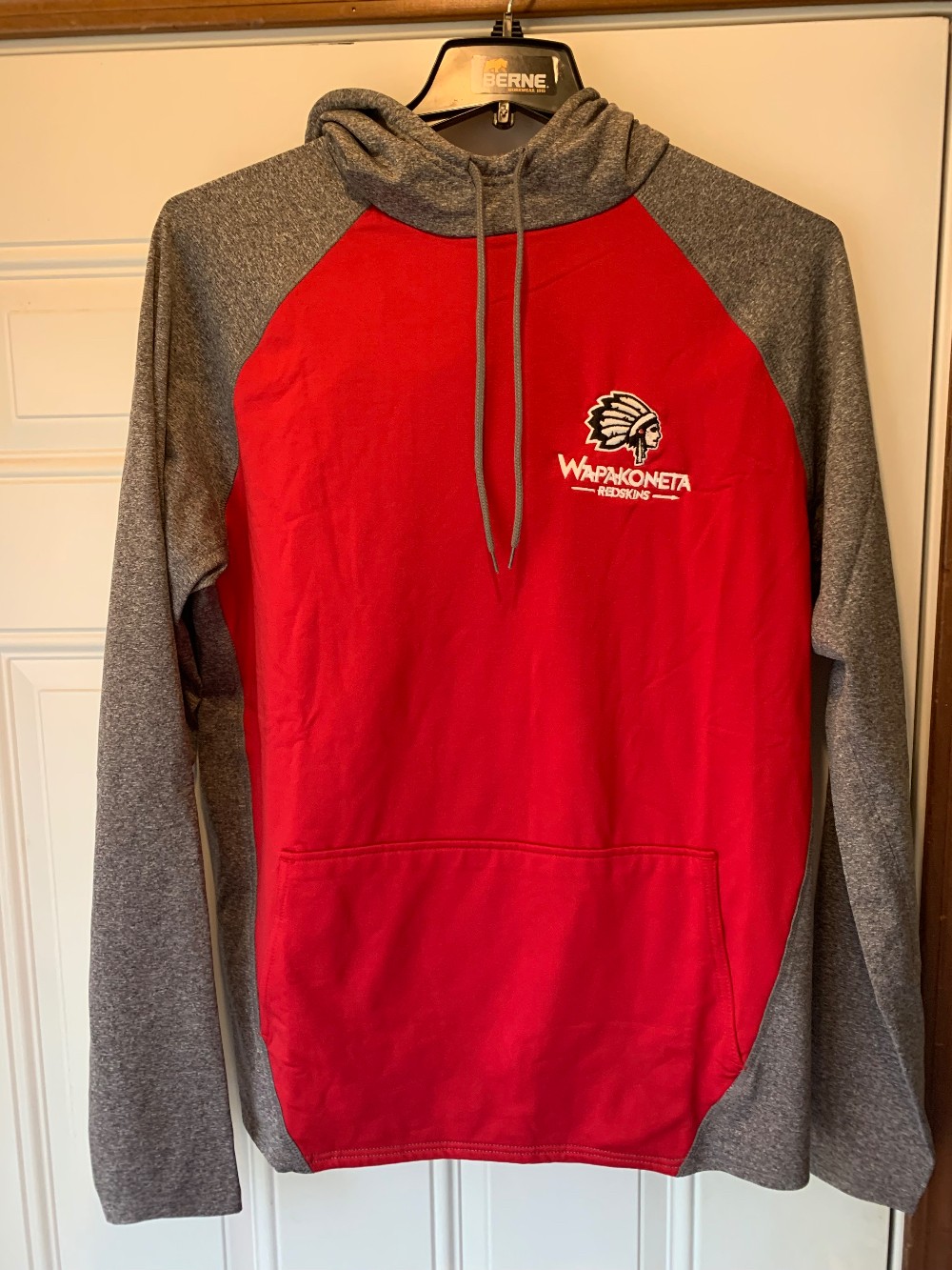 W - Red Grey Wapak Hoodie Size L