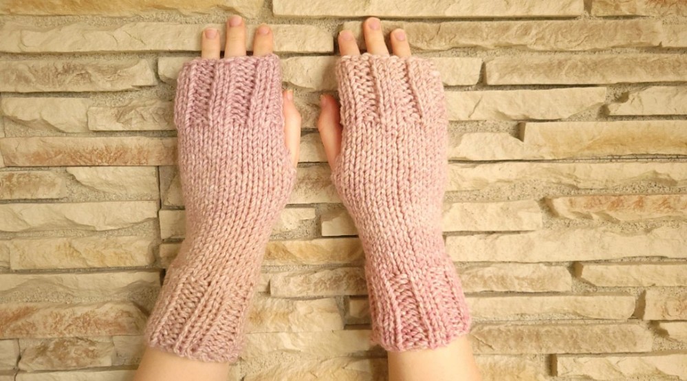 W - Dusty Pink Bulky Mittens