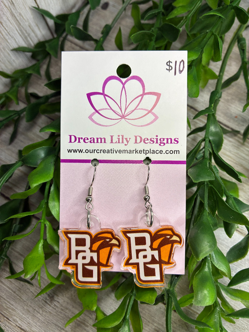 Bowling Green Acrylic School Earrings