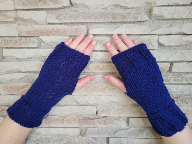W - Navy Blue Mittens