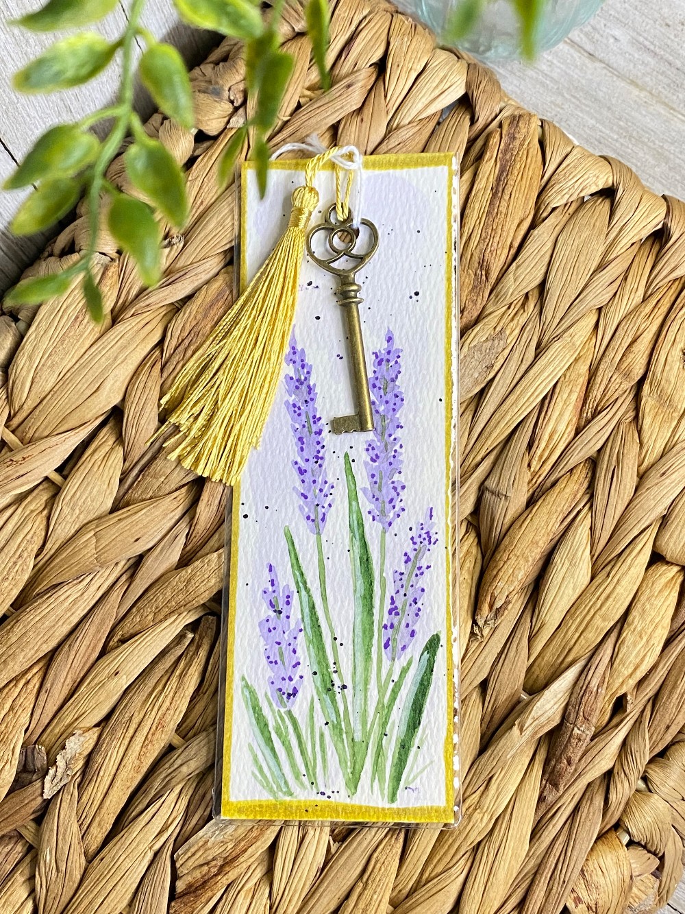 Hand Painted Bookmark - Lavender
