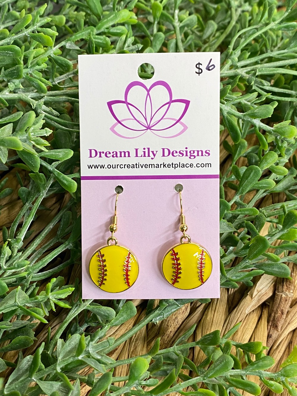 Large Charm - Gold Softball