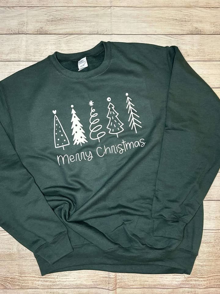 Merry Christmas Crew Sweat Forest - Medium