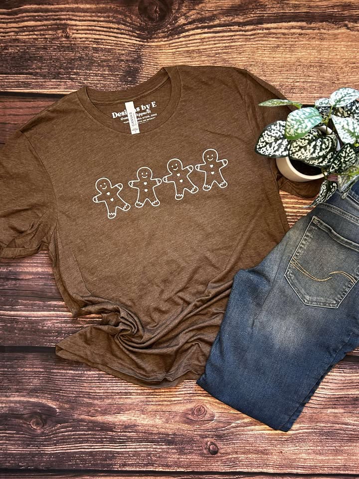 Gingerbread Men Tshirt Brown - XL