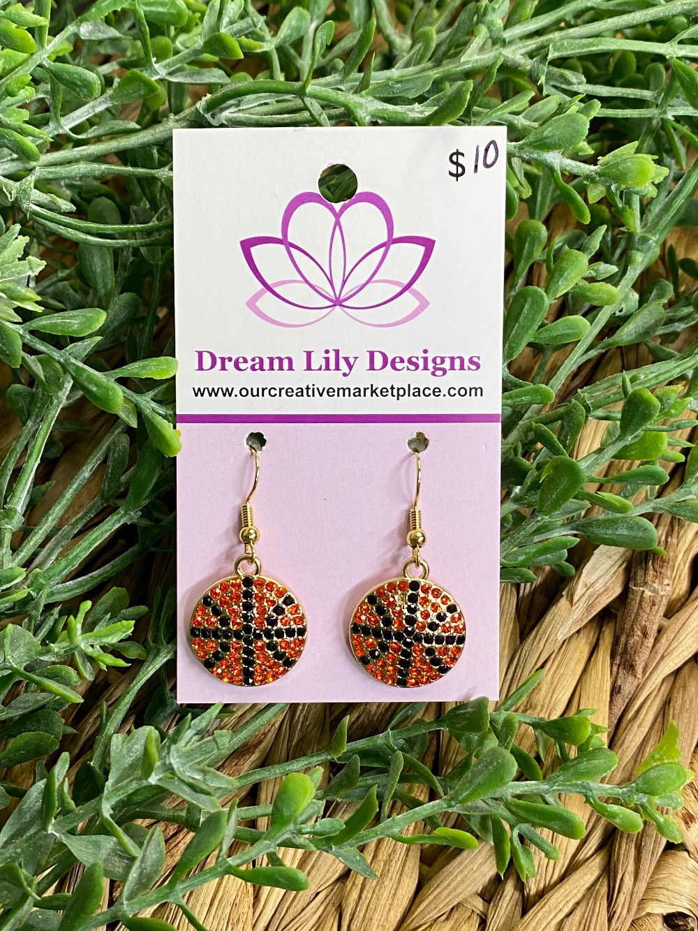 Large Rhinestone Charm - Gold Basketball