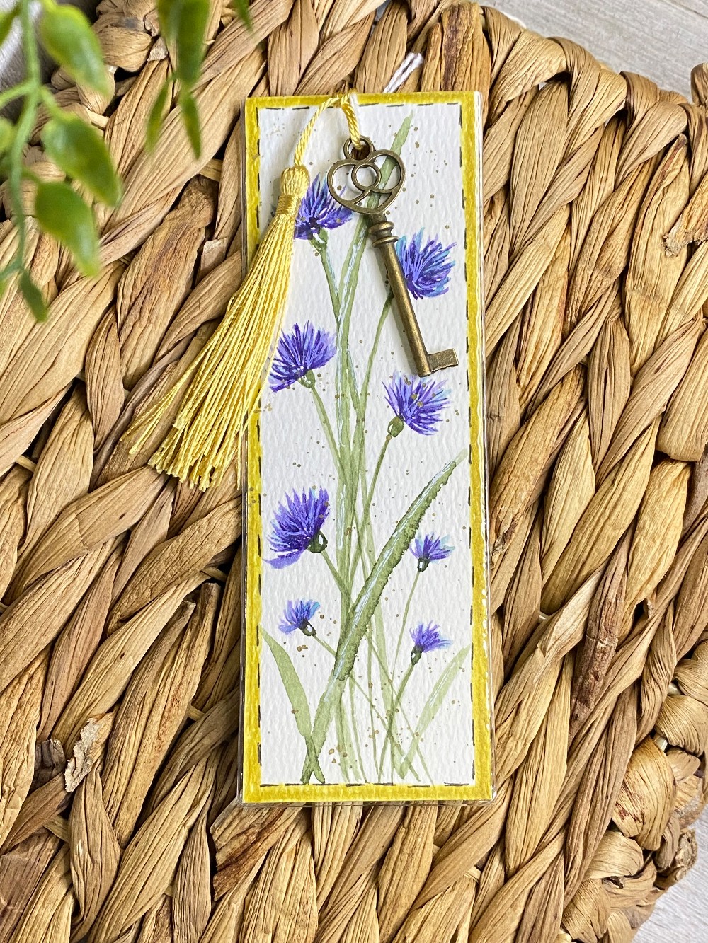 Hand Painted Bookmark - Bach Button Flowers