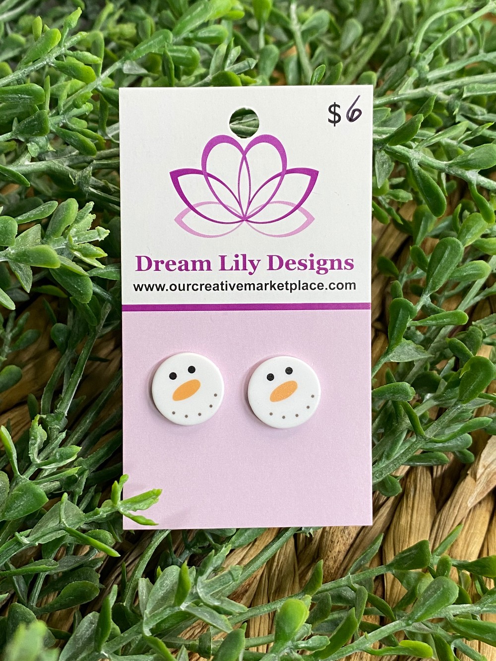 Snowman Face Stud Earrings