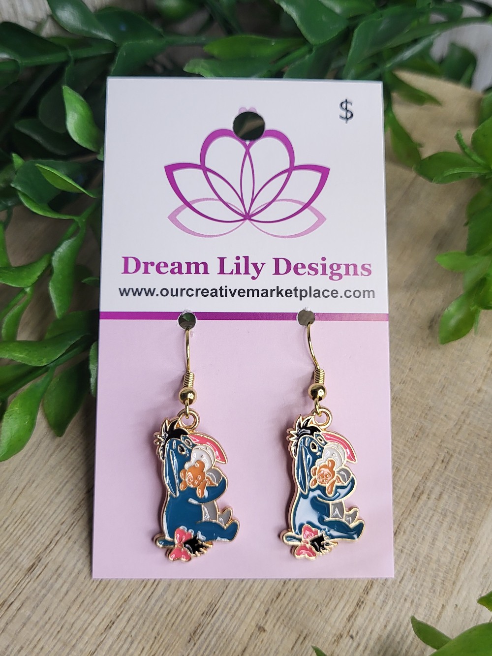 Eeyore Teddy Bear Earrings
