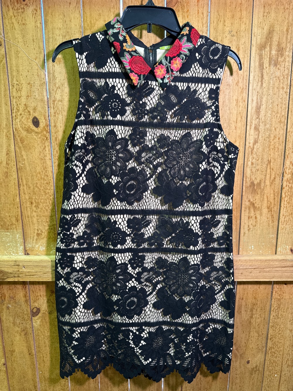 GIANNI BINI Black Endless Rose Mini Lace Dress