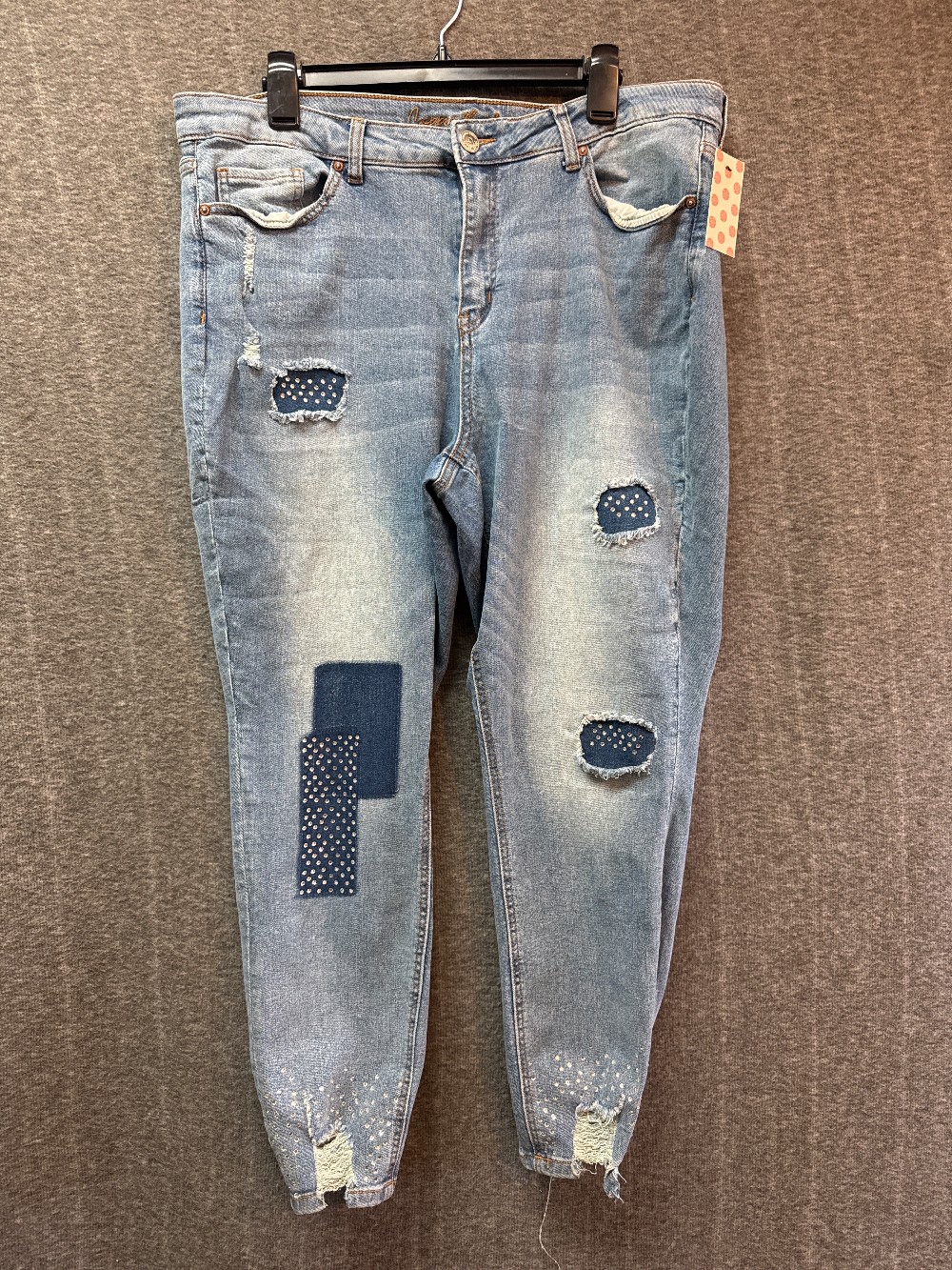 COPPERFLASH Lt. Blue Patchwork Skinny Jeans