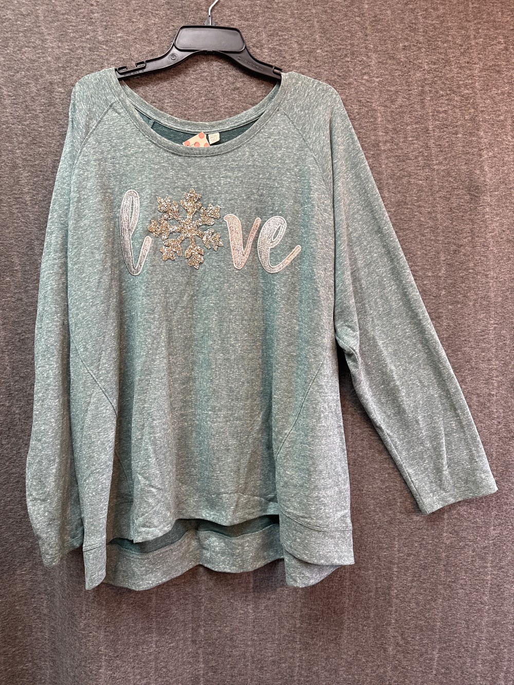 CATO Green Heathered LOVE Knit Top