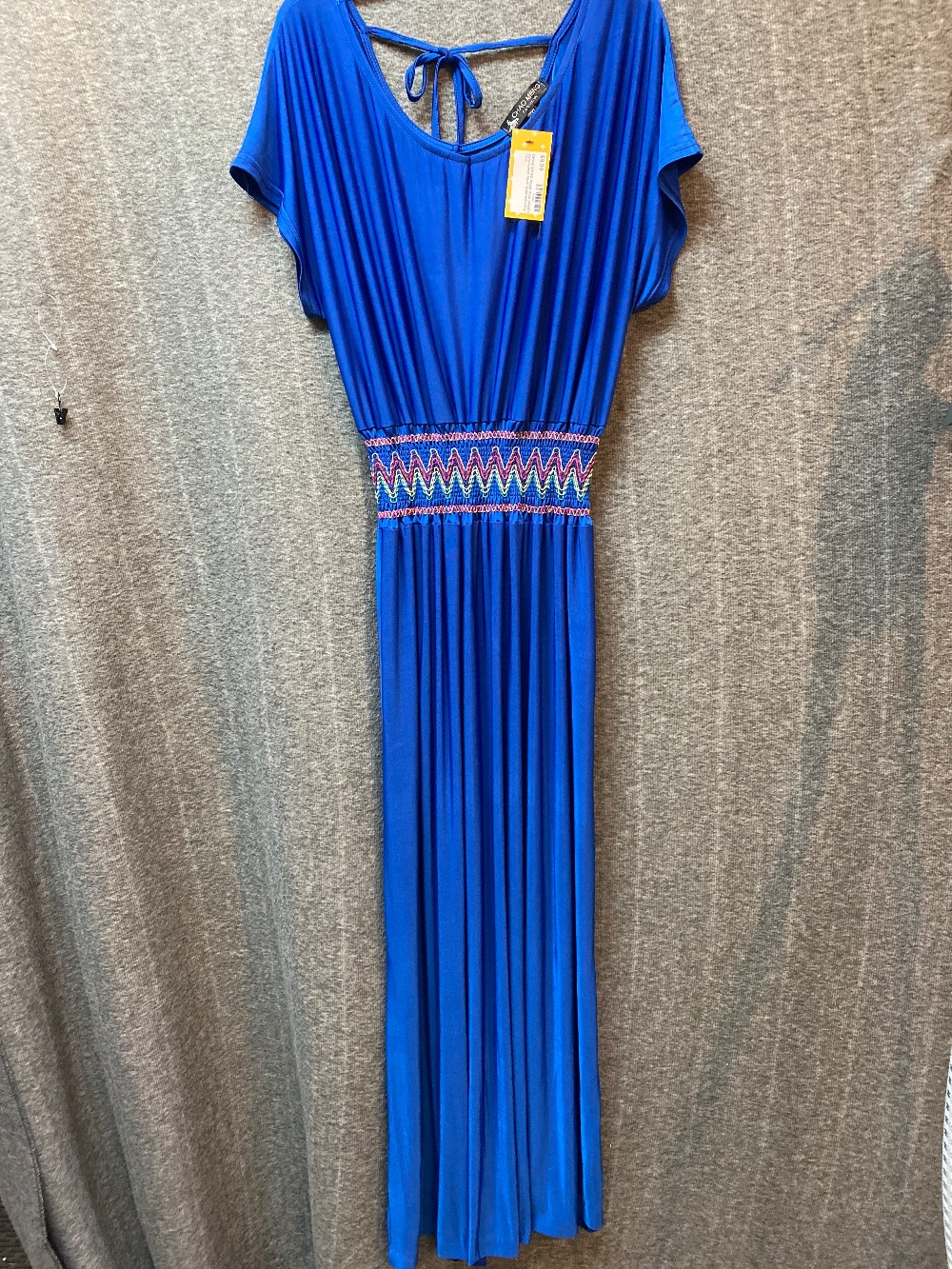 CHAO MENG Royal Blue W/ Aztec Middle Knit Maxi Dress