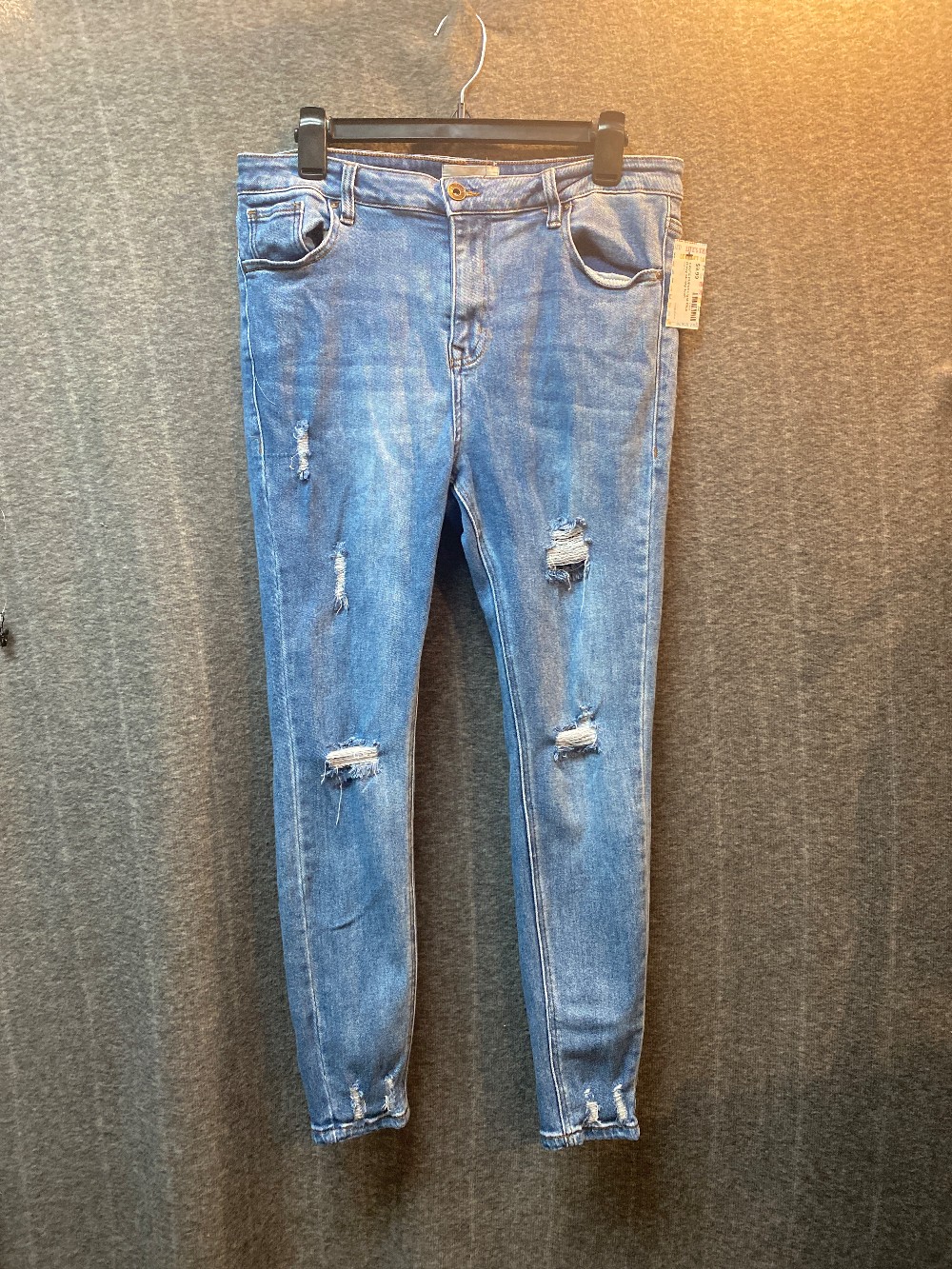 HAUTE CURVE Light Blue Destroyed Skinny Jeans