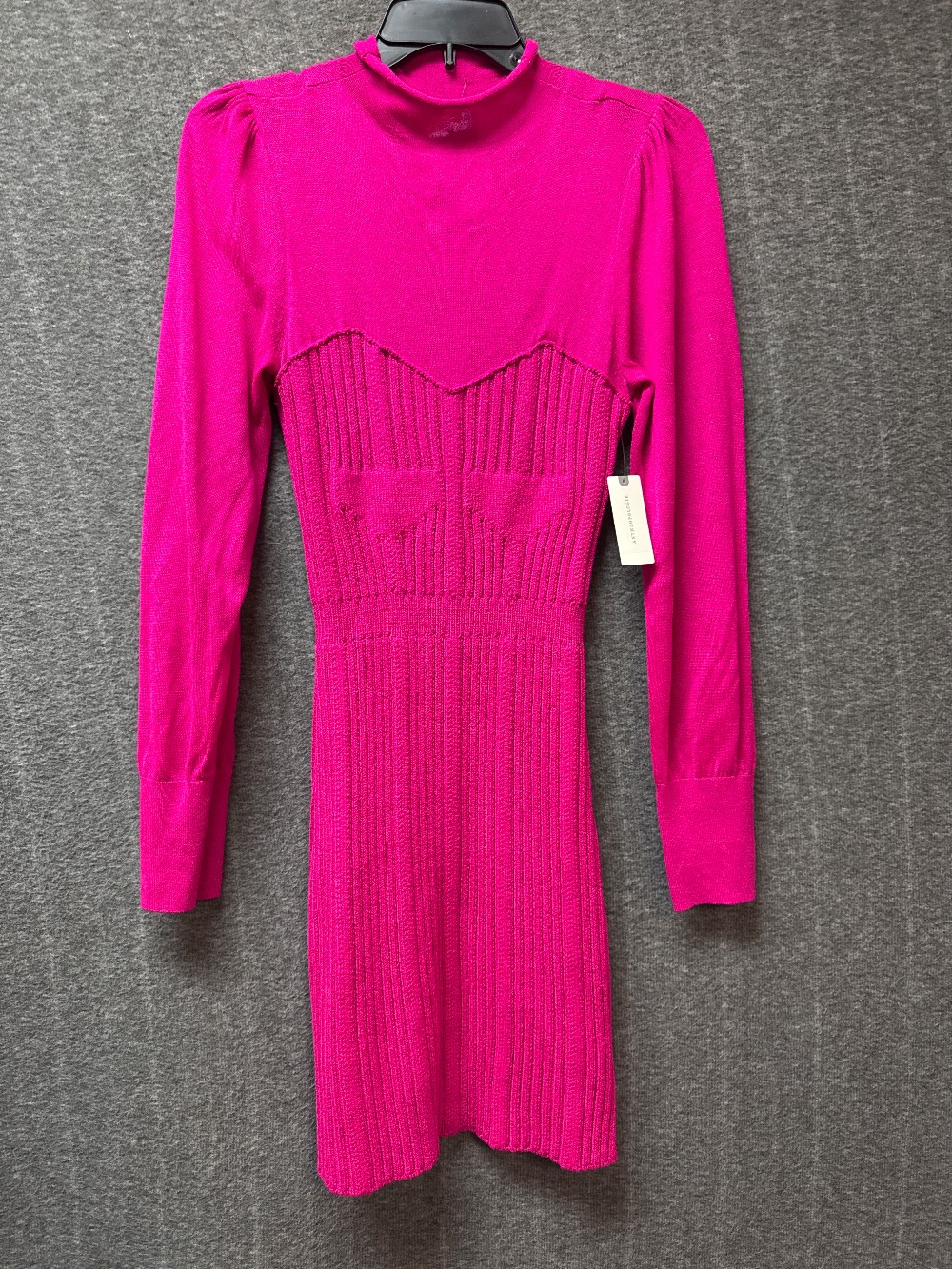 *NEW* ANTHROPOLOGIE Hot Pink Fitted Sweater Dress