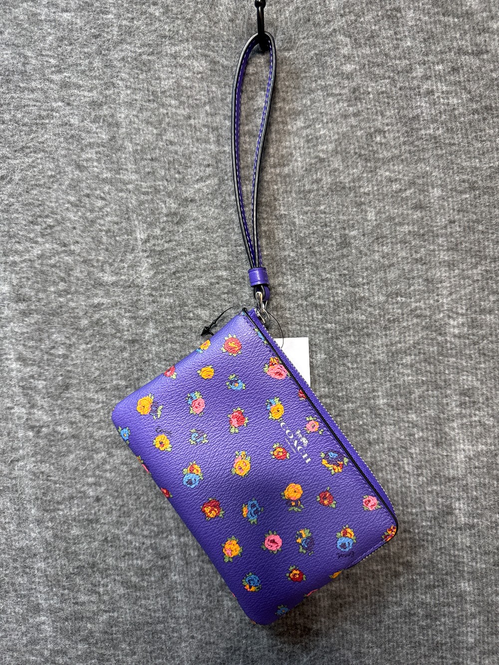 COACH Purple Floral Wristlet