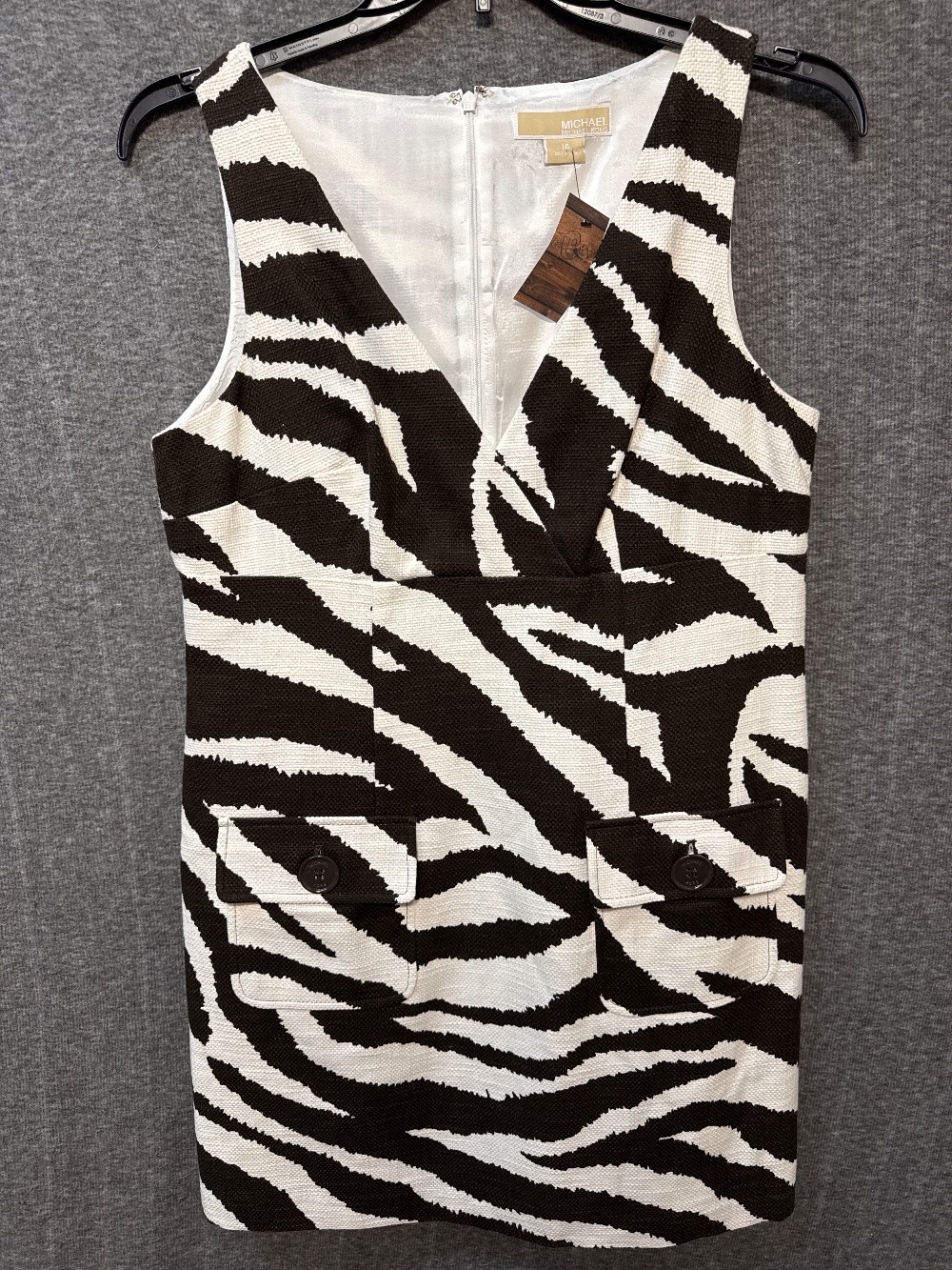 MICHAEL KORS Brown & White Zebra Print Dress