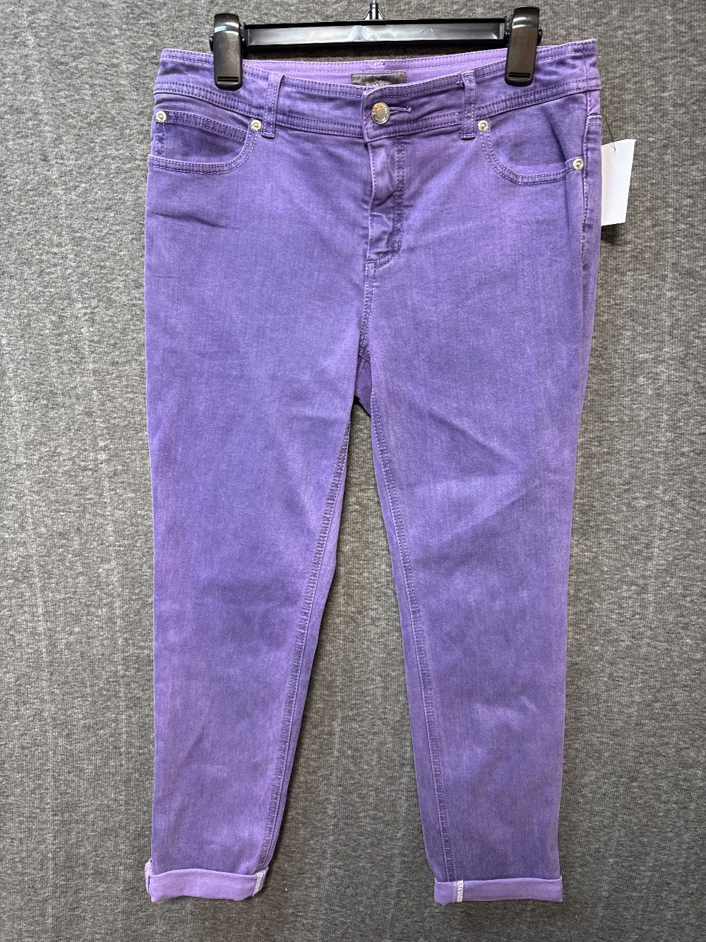 CHICOS Purple Washed Roll Hem Denim Jeans