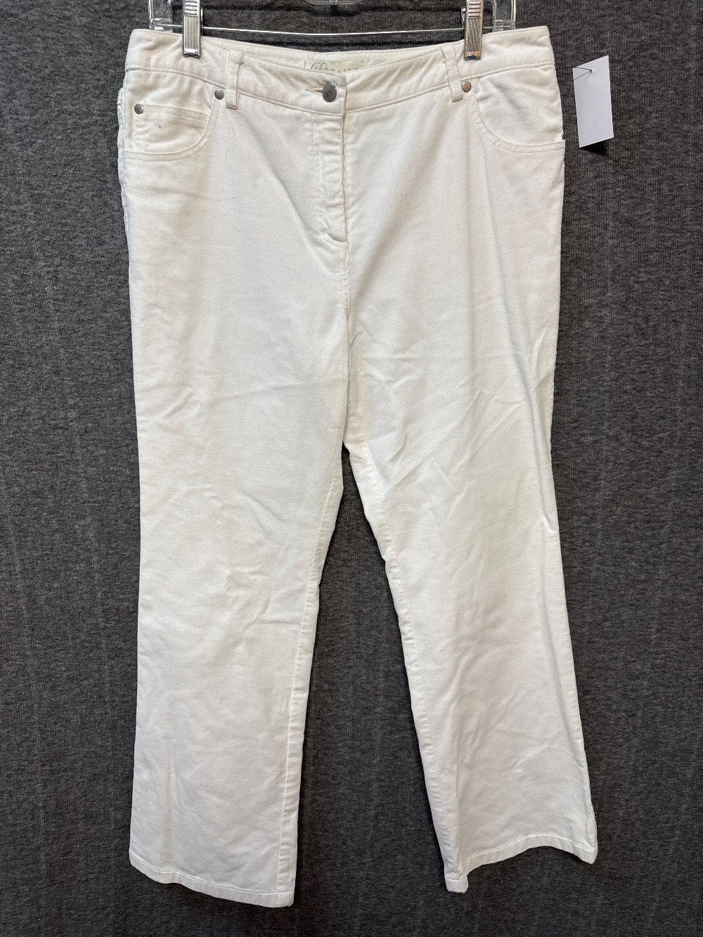 DETAILS Ivory Cord Straight Leg Pants