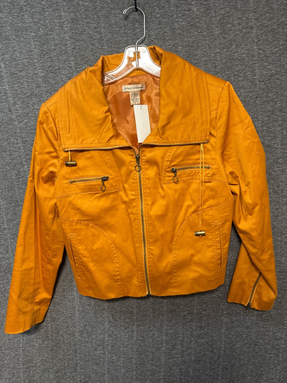 PATRICK CHRISTOPHER Fold Zip Front Light Jacket