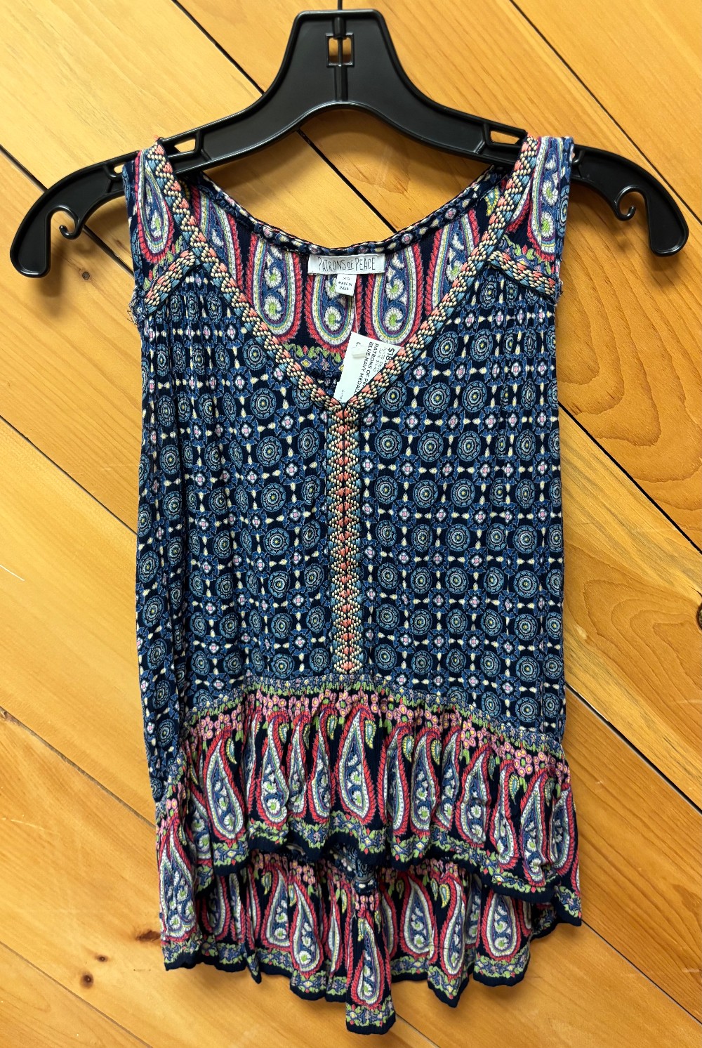 PATRONS OF PEACE TANK / BLUE NAVY MEDALLIONS / XS