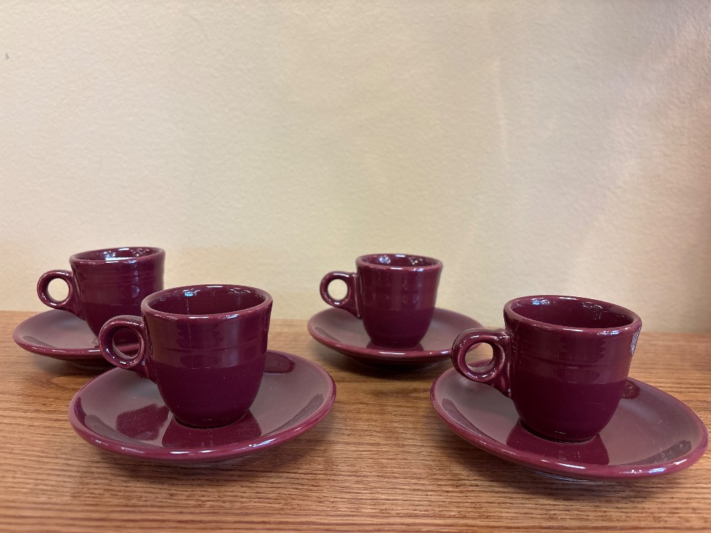 FIESTAWARE CINNABAR DEMITASSE CUP & SAUCER SET