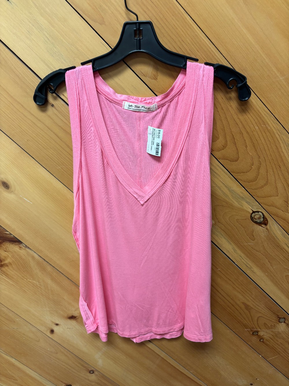 WE THE FREE PINK OVERSIZED V NECK TANK / LARGE