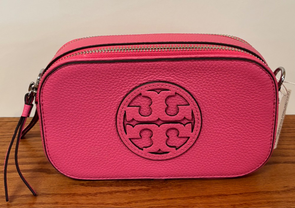 TORY BURCH HOT PINK LEATHER MINI CROSSBODY / 8X5