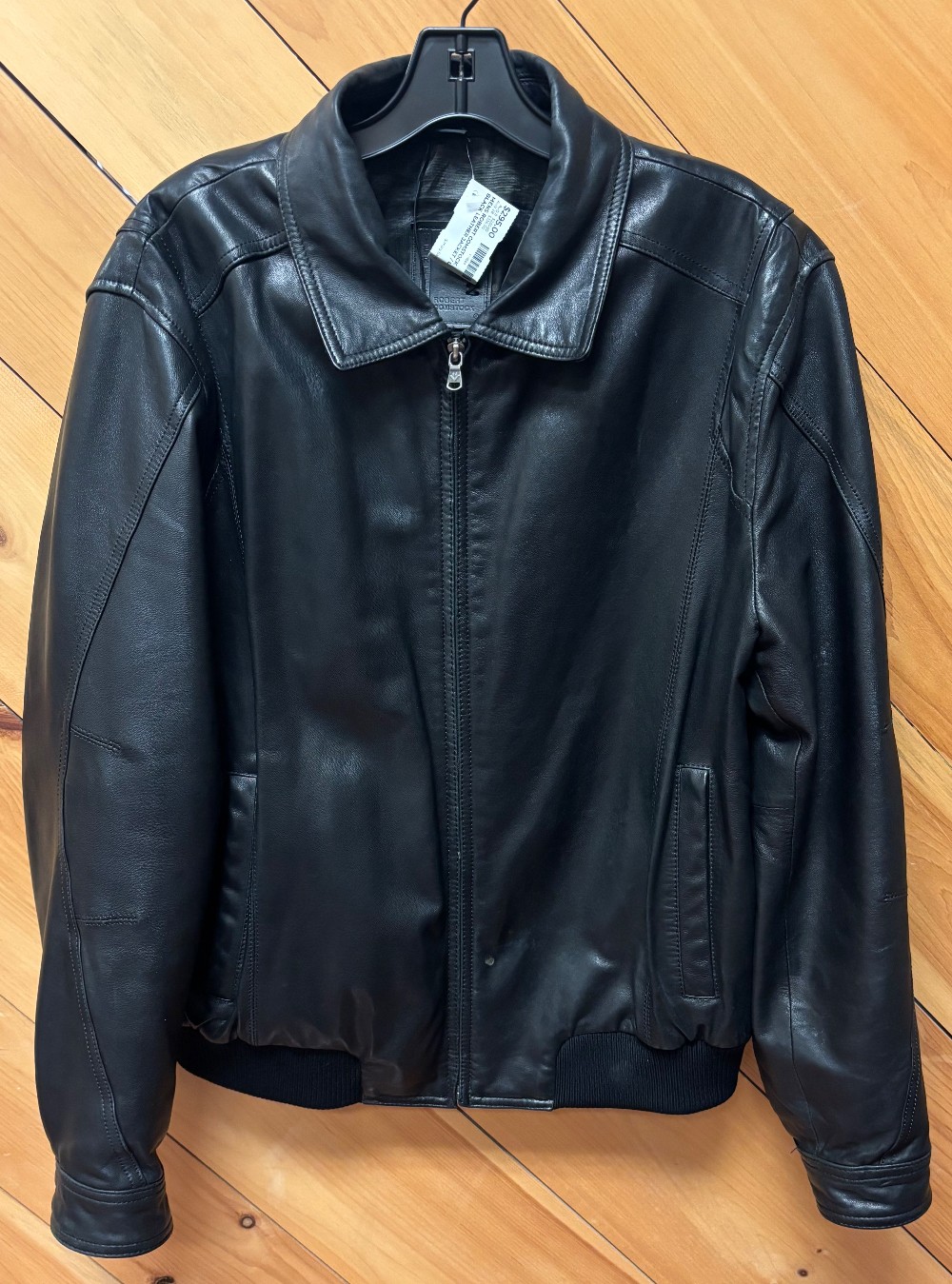 MENS ROBERT COMSTOCK BLACK LEATHER JACKET / L