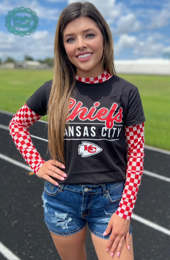 RED CHECKERED MESH TOP