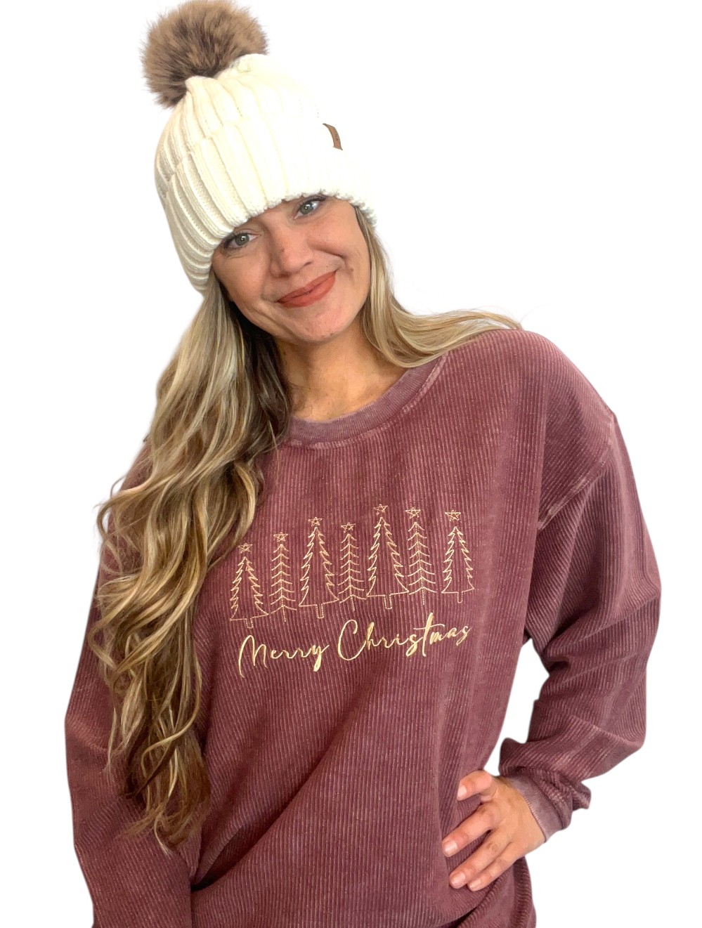 MAROON TREES CORDED CREW