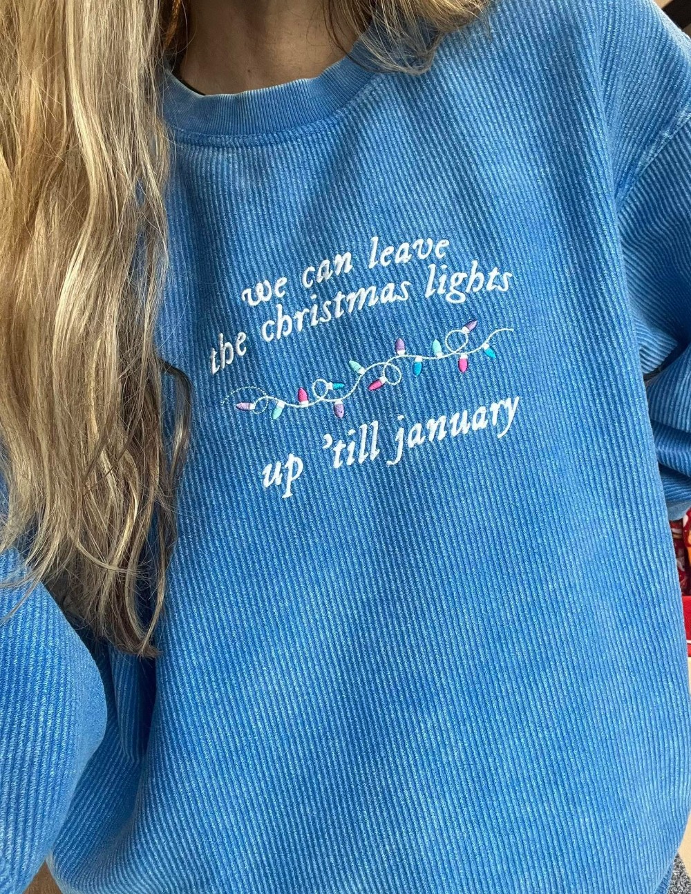 BLUE SWIFTIE CORDED CREW