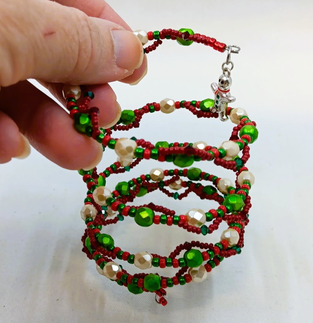 Fancy Memory Wire Christmas Cuff