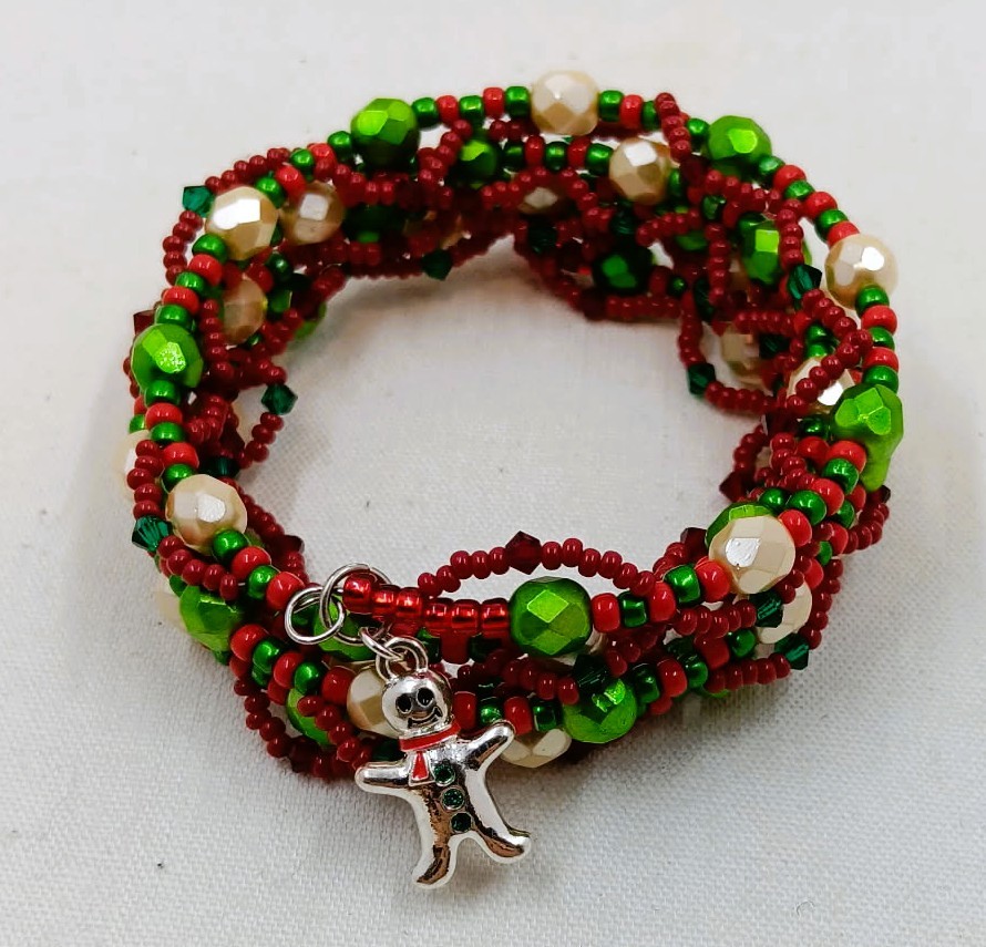Fancy Memory Wire Christmas Cuff