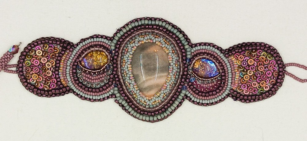 Cabochon Embroidered Cuff