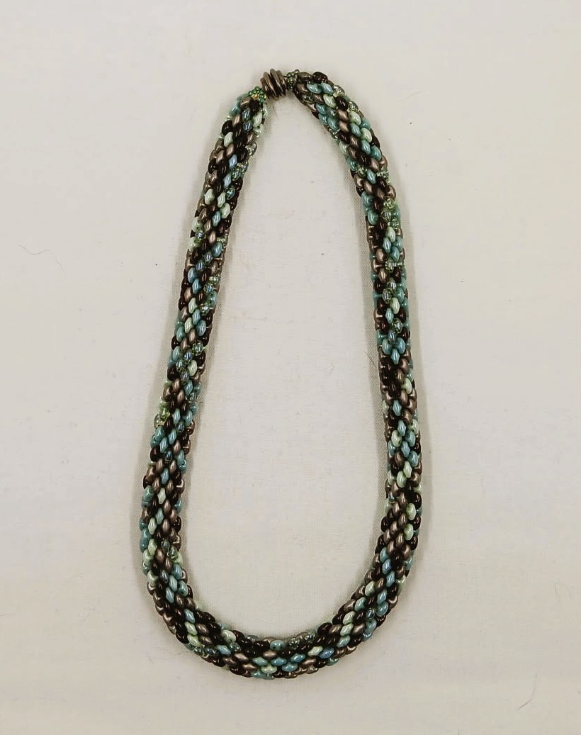 Green and Brown Braided Necklace