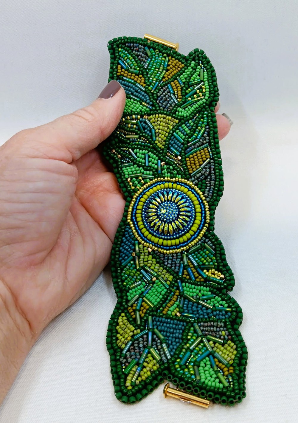 Green Sunflower Cuff