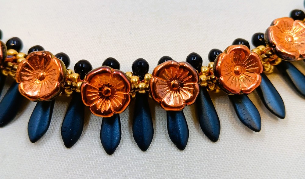 Czech Dagger & Flower Necklace