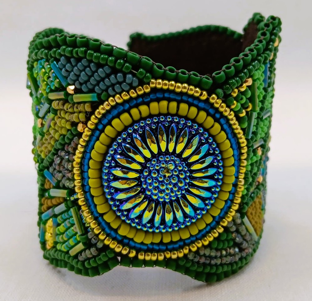 Green Sunflower Cuff