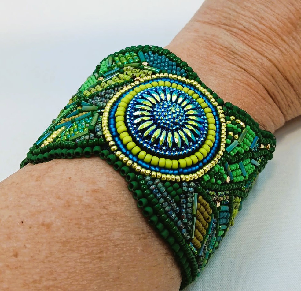 Green Sunflower Cuff
