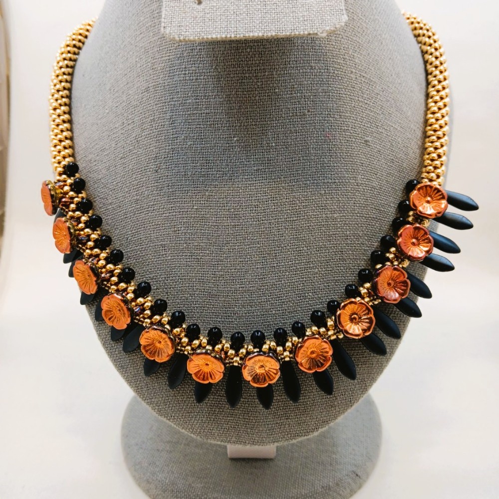 Czech Dagger & Flower Necklace