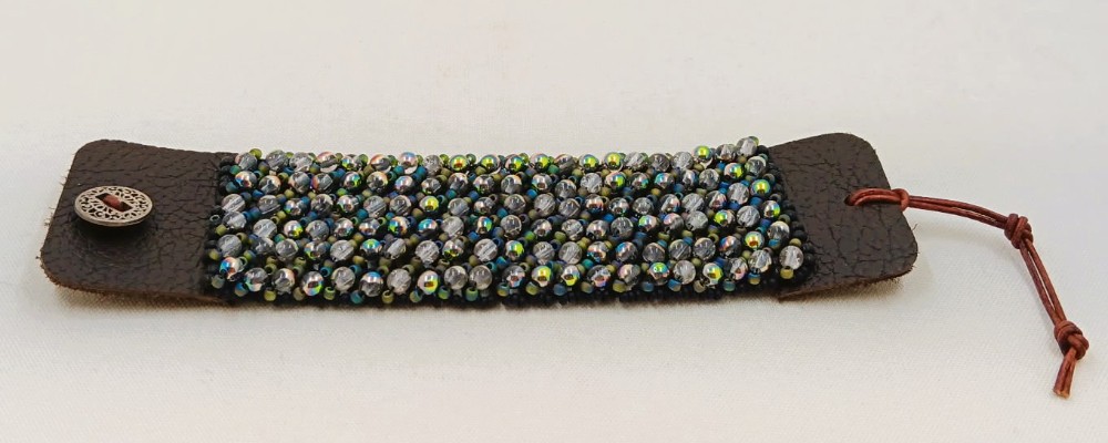 Leather and Crystal Bracelet