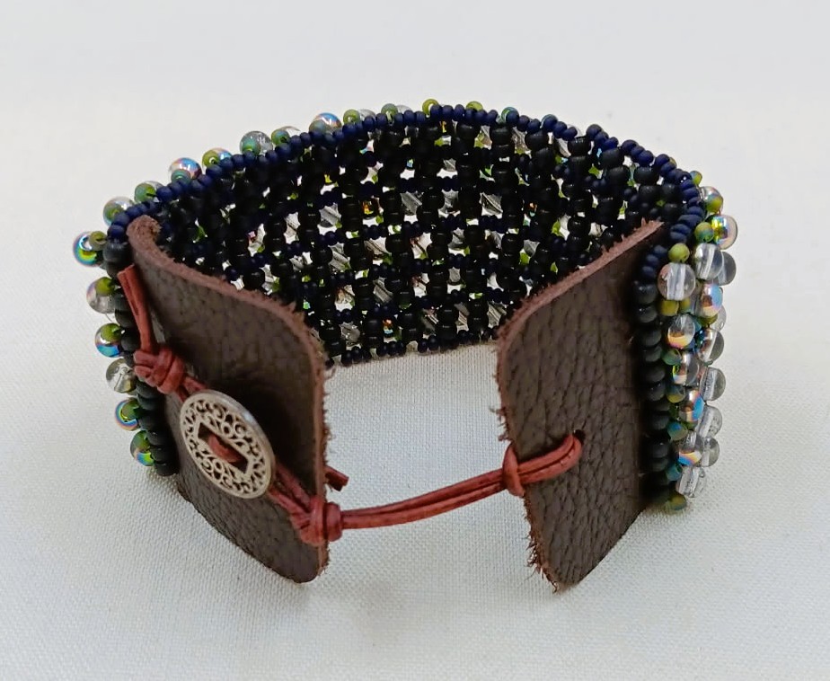 Leather and Crystal Bracelet