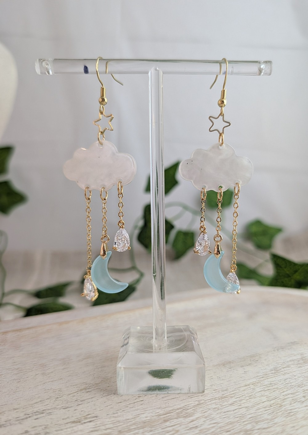 Cloud and Moon Earrings