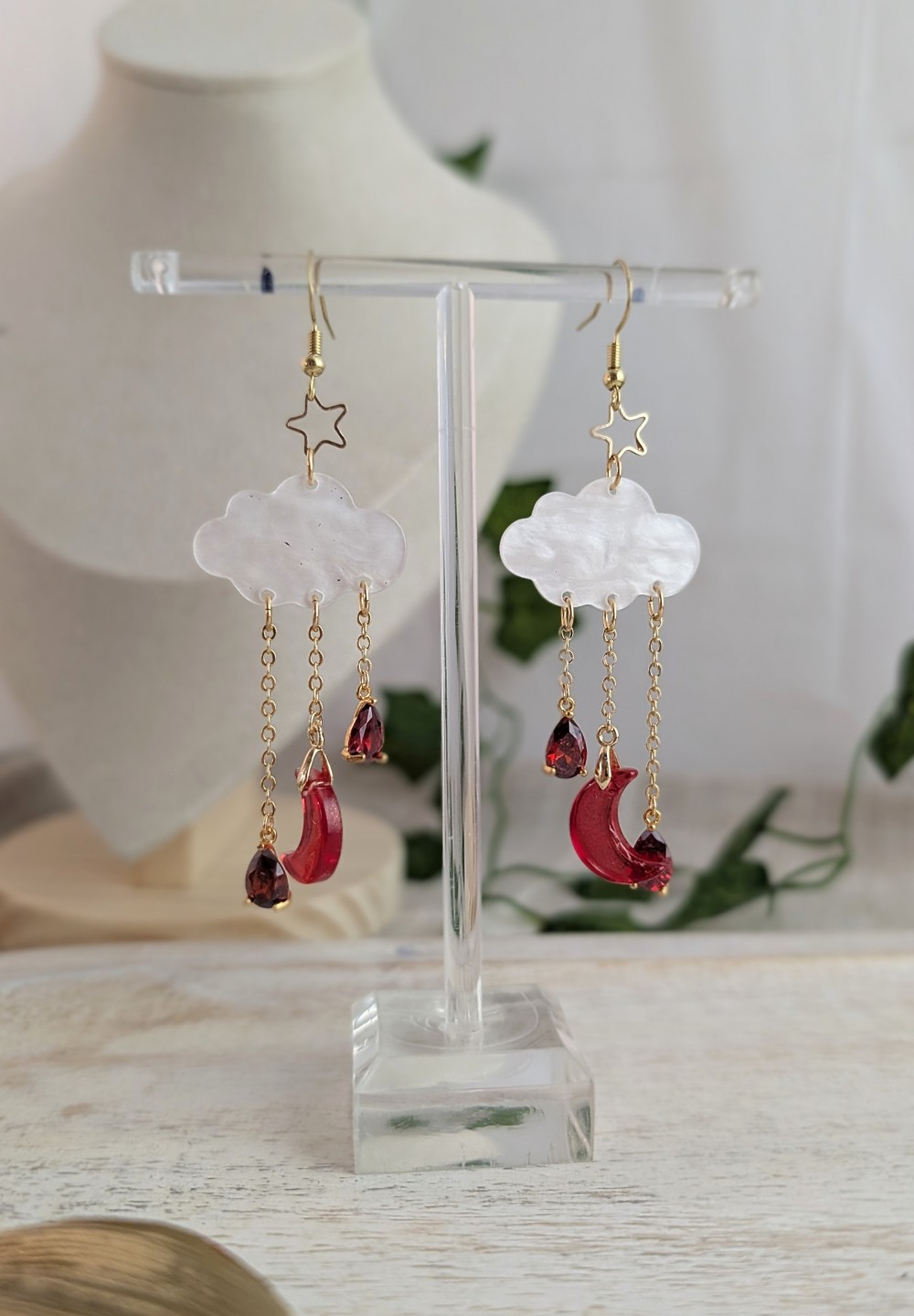 Cloud and Moon Earrings